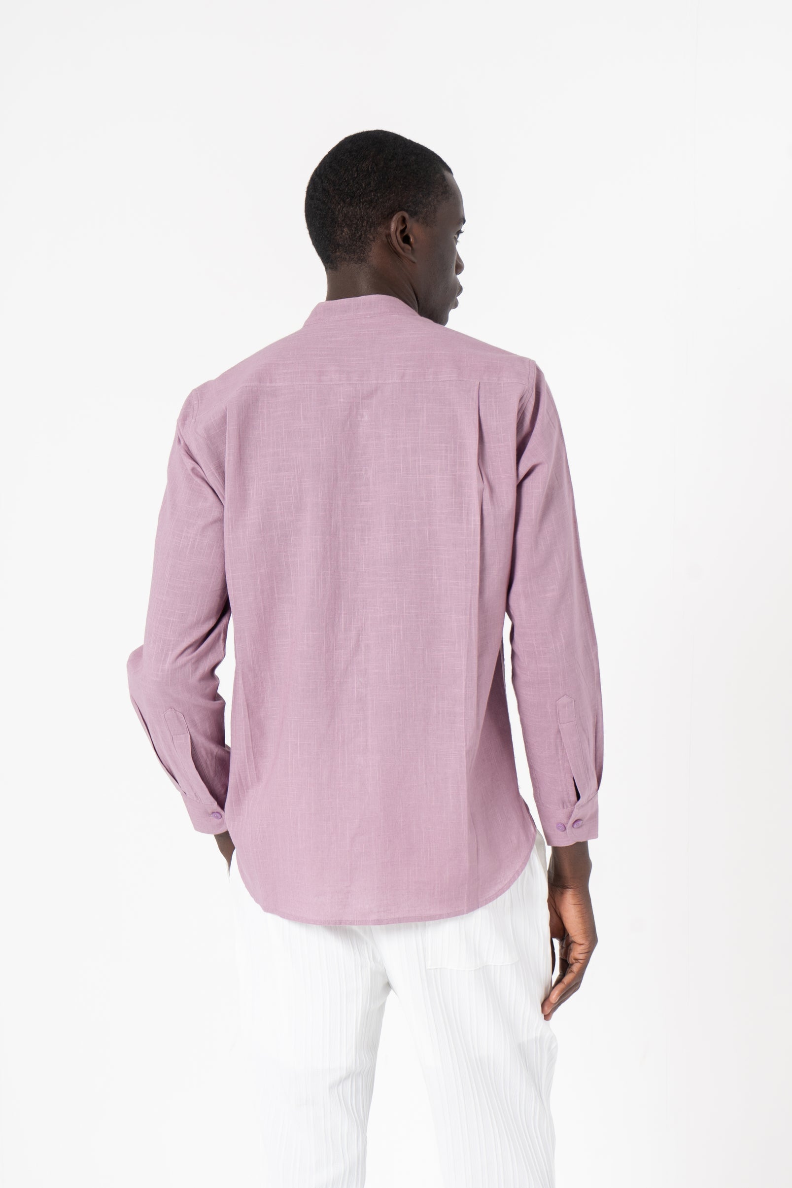 Lavender Solid Print Full Sleeves Shirt