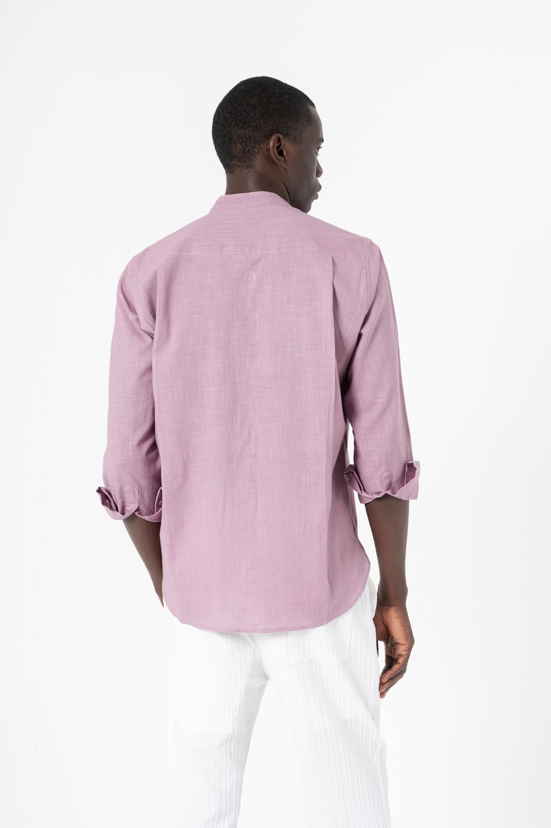 Lavender Solid Print Full Sleeves Shirt