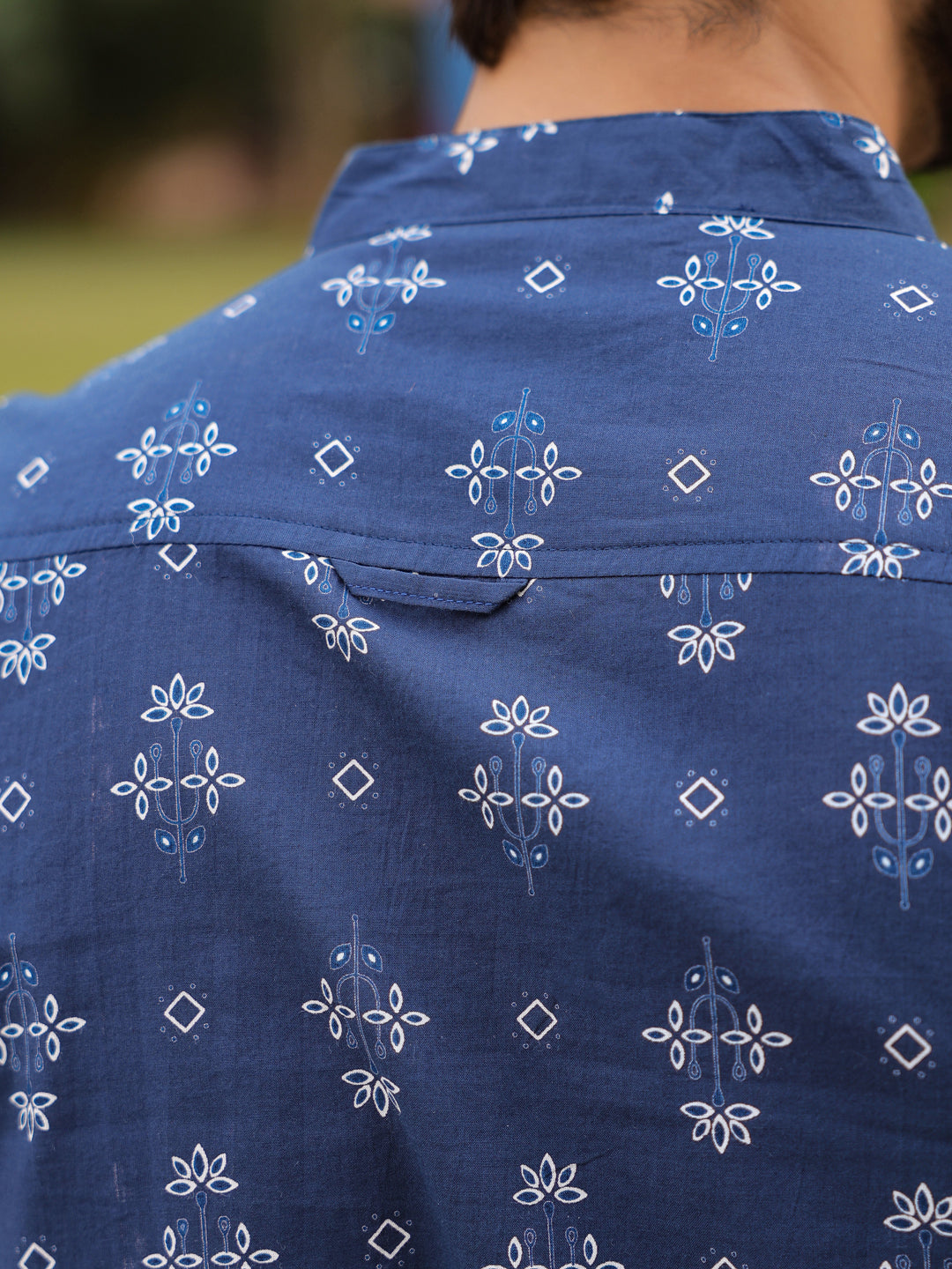 Ethnic Print Pure Cotton Navy Blue Casual Full sleeves Shirt